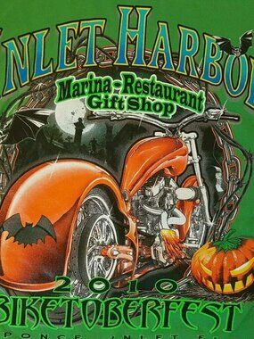 Bike Octoberfest Halloween T-Shirt Motorcycle Ponce Inlet Harbor Marina Small